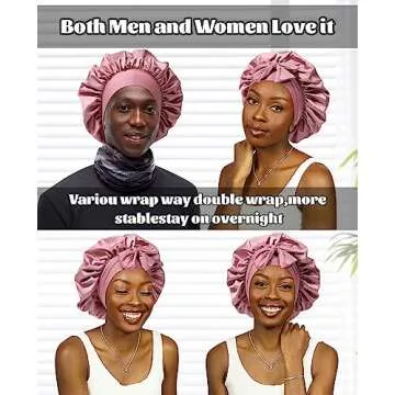 Satin Bonnet for Sleeping Silk Sleep Cap Double Layer
