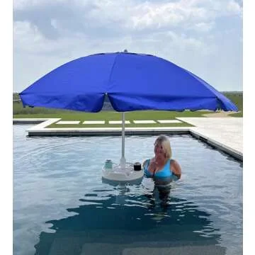 Swimbrella The Floating Pool Umbrella! Combine the Swim Stand™ Floating Anchor Base with the ultra-light umbrella sun shade for the perfect shade retreat! 6Ft Umbrella included!