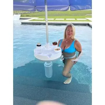 Swimbrella The Floating Pool Umbrella! Combine the Swim Stand™ Floating Anchor Base with the ultra-light umbrella sun shade for the perfect shade retreat! 6Ft Umbrella included!