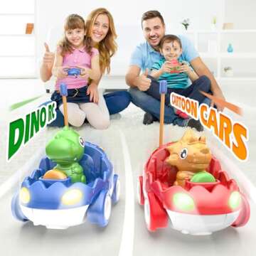 Yeaye Toddler Remote Control Car, 2 Pack RC Cars for Toddlers 18 Months, Toddler Toys for Kids Age 2...