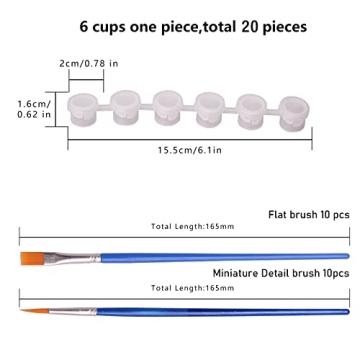 120 Mini Paint Pots with Brushes for Easy Crafting