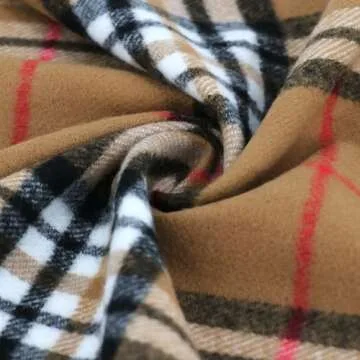 RonFoxi Women's Camel Plaid Scarf for Cold Weather