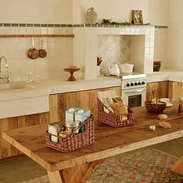 GRANNY SAYS Wicker Storage Baskets Waterproof with Handles