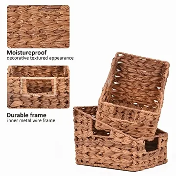 GRANNY SAYS Wicker Storage Baskets Waterproof with Handles