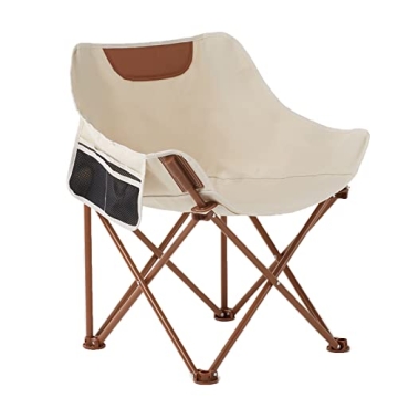 TOSAMC Portable Lightweight Camping Chair, Foldable Chair with Carry Bag and Side Pocket, Compact Ou...