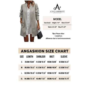 Angashion Women Casual Blazer Jacket for Stylish Comfort