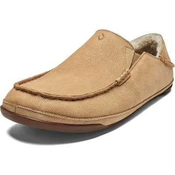 OluKai Men's Premium Leather Slippers for Comfort and Style