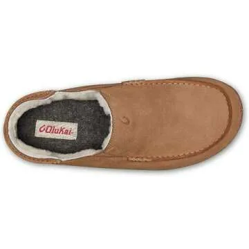 OluKai Men's Leather Slippers for Comfort