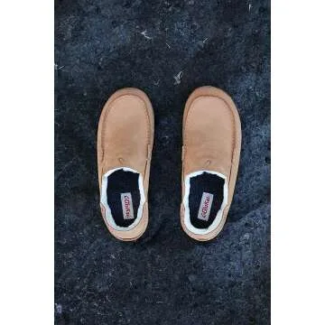 OluKai Men's Leather Slippers for Comfort