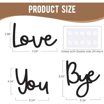 Dripykiaa Love You Bye Wood Sign Home Decor Boho Decor Wall Decor Express Love and Warm for Your Family Lovers Wall Art Gift Hallway Entryway Door Valentine Decorations for Home