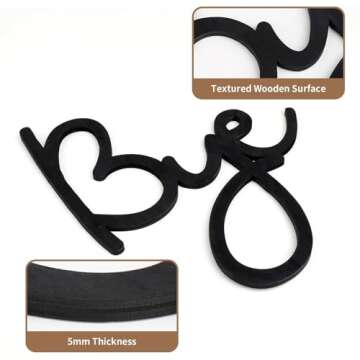 Dripykiaa Love You Bye Wood Sign Home Decor Boho Decor Wall Decor Express Love and Warm for Your Family Lovers Wall Art Gift Hallway Entryway Door Valentine Decorations for Home