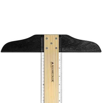 Alumicolor 24-inch Wood/Acrylic Calibrated T-Square for Art Framing & Drafting