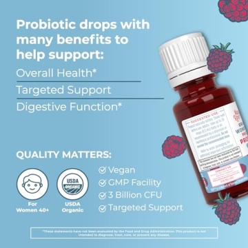 Organic Probiotic Liquid Drops for Women's Digestive Health