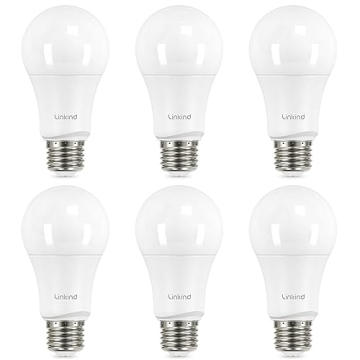 Linkind A19 LED Light Bulbs Dimmable, 100W Equivalent, 2700K Soft White, 15.5W 1600 Lumens 120V Bulb...