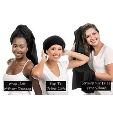Hair RePear Ultimate Short Hair Towel - Anti Frizz Premium Cotton Product - Enhance Healthy Natural Hair Perfect for Plopping Wrapping Scrunching Curly Wavy Straight Hair