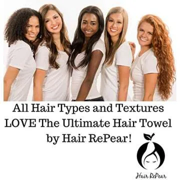 Hair RePear Ultimate Short Hair Towel - Anti Frizz Premium Cotton Product - Enhance Healthy Natural Hair Perfect for Plopping Wrapping Scrunching Curly Wavy Straight Hair