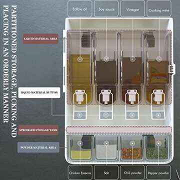 Weiei Oil and Vinegar Storage Dispenser Wall Mount Spice Rack, Multifunctional Spice Storage Organiz...