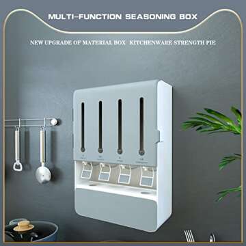 Weiei Oil and Vinegar Storage Dispenser Wall Mount Spice Rack, Multifunctional Spice Storage Organizer, Perfect Kitchen Storage For Spice, Oil, Vinegar and Other Liquid Organizer With Liquid Dispenser