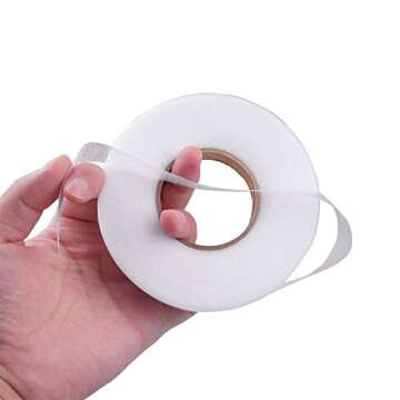2 Pack Hem Tape Iron-on Adhesive Each 70 Yards Fabric Fusing Hemming Tape for Clothes (1/2 Inch and 1Inch)