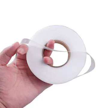 2 Pack Hem Tape Iron-on Adhesive Each 70 Yards Fabric Fusing Hemming Tape for Clothes (1/2 Inch and 1Inch)