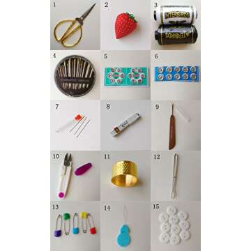 A.Dinsenen Wooden Sewing Basket with Accessories Kit