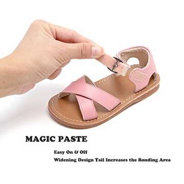 Kiderence Toddler Girls Sandals Little Girls Kids Summer Shoes Toddler Pink Sandals Size 6