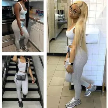 Women's 2 Piece Casual Workout Outfits Ribbed Knitted Yoga Tank Top High Waist Leggings Tracksuit Active Wear Sets