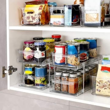 2 Tier Clear Organizer with Removable Dividers for Cabinets
