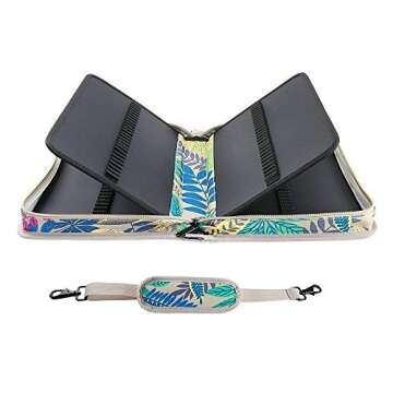 YOUSHARES 160 Slots Colored Pencil Case - Colorful Oxford Fabric Large Capacity Pen/Pencil Organizer with Strap for Watercolor Pencils, pens and Make up Brush (Colorful Aqua)