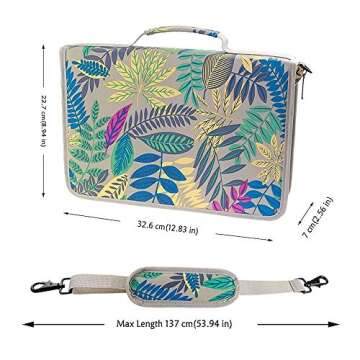 YOUSHARES 160 Slots Colored Pencil Case - Colorful Oxford Fabric Large Capacity Pen/Pencil Organizer with Strap for Watercolor Pencils, pens and Make up Brush (Colorful Aqua)