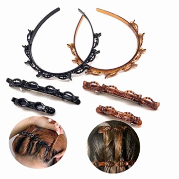 6PCS Double Bangs Hairstyle Hairpin Headband Set for Women - Perfect for Any Occasion!