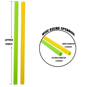 Mcool Silicone Straws 8Pcs Straight Smoothies straws for 30&20 oz Tumblers-Reusable Straws Extra Long for Yeti/Rtic/Ozark +4 Brushes+ 1 Red Storage Pouch