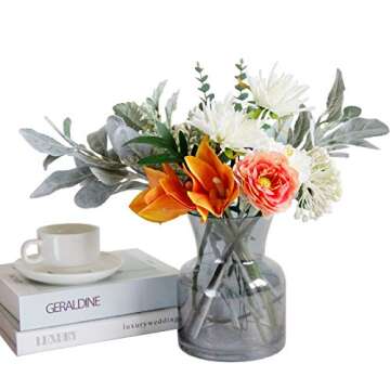 Elegant Tinsow Flocked Dusty Miller Stems for Arrangements