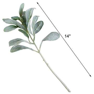 Elegant Tinsow Flocked Dusty Miller Stems for Arrangements