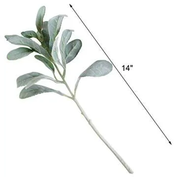 Elegant Tinsow Flocked Dusty Miller Stems for Arrangements