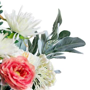 Elegant Tinsow Flocked Dusty Miller Stems for Arrangements