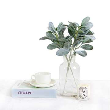 Elegant Tinsow Flocked Dusty Miller Stems for Arrangements