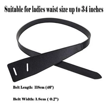 ALAIX Women's Leather Belt Dress Belt for Jeans Jumpsuit Coat Fashion Tie a Knot Genuine Leather Waist Belt Black