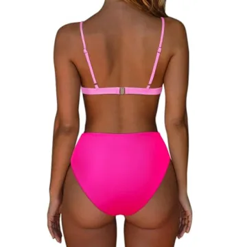 SUUKSESS Women Color Block Triangle Bikini Set for Summer