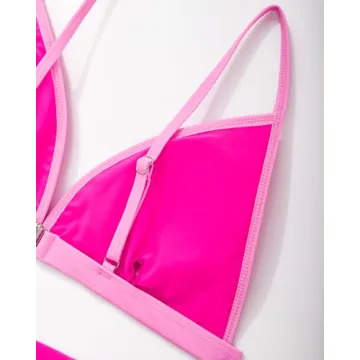 SUUKSESS Women Color Block Triangle Bikini Set for Summer