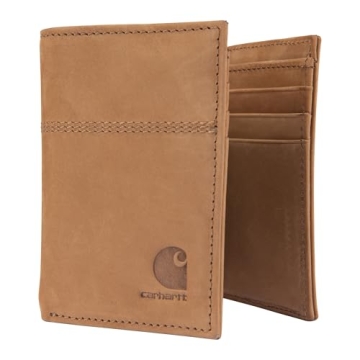 Carhartt Men's Saddle Leather Trifold Wallet Durable RFID