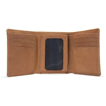 Carhartt Men's Saddle Leather Trifold Wallet Durable RFID