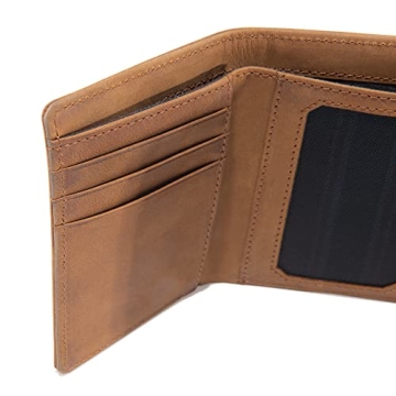 Carhartt Men's Saddle Leather Trifold Wallet Durable RFID