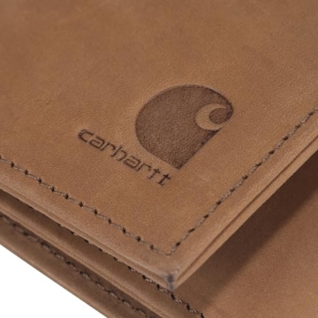 Carhartt Men's Saddle Leather Trifold Wallet Durable RFID
