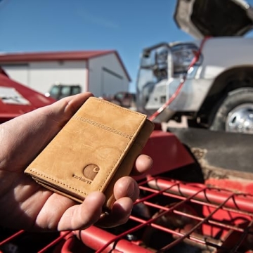 Carhartt Men's Saddle Leather Trifold Wallet Durable RFID