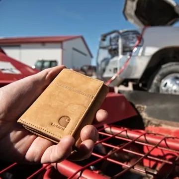 Carhartt Men's Saddle Leather Trifold Wallet Durable RFID