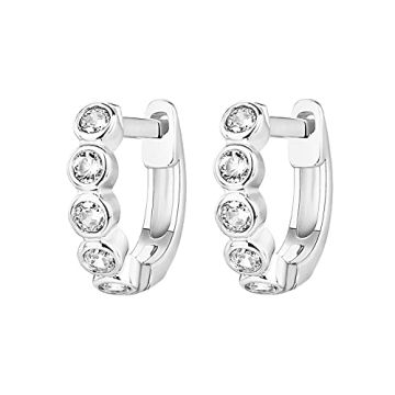 PAVOI 14K Gold Plated Cubic Zirconia Huggie Stud Earrings