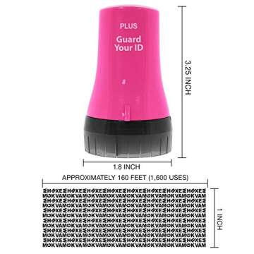 Guard Your ID Wide Advanced Roller 2.0 Identity Theft Prevention Security Stamp Pink
