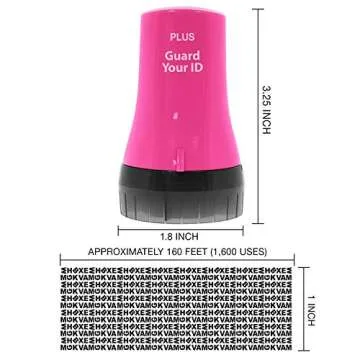 Guard Your ID Wide Advanced Roller 2.0 Identity Theft Prevention Security Stamp Pink