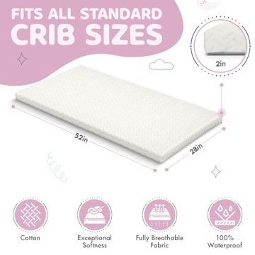 Comfortable Sleepah Crib Mattress Topper - Waterproof